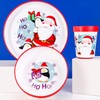 Christmas Xmas 3pcs Reusable Bicolor Premium Kids Dinner Tableware Set