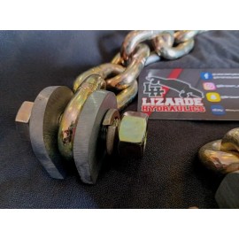 Lizarde Hydraulics Lowrider Hydraulics, 3/8" G70 CHAINS W/ SQ Mounts & Hardware for Rear Cylinders
