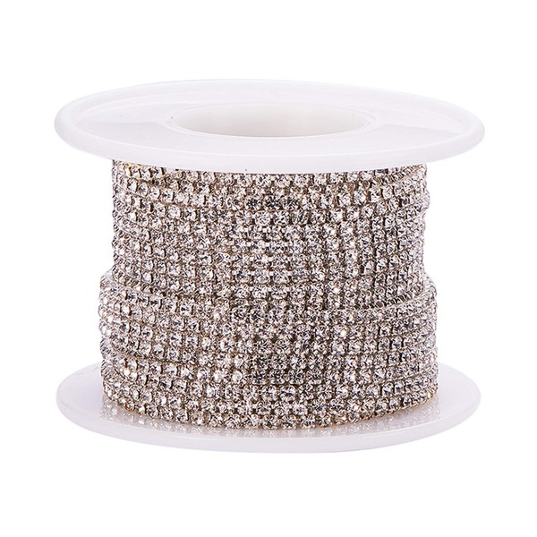 Fashewelry 10 Yards Crystal Rhinestone Close Cup Chain 2mm Trimming