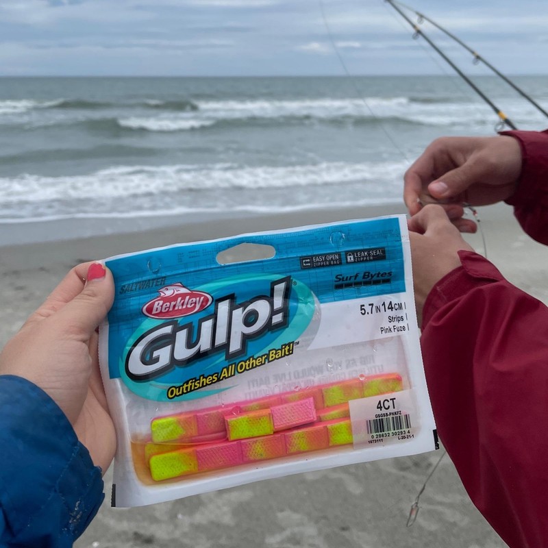 Berkley Gulp! Surf Bytes Strips Fishing Soft Bait, Chartreuse, 5