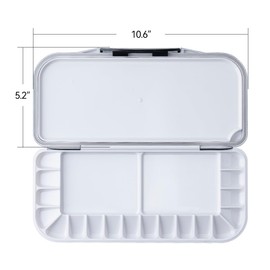 Transon Watercolor Palette Folding with Lid 18wells 2 Mixing Areas and 1 Large Mixing Tray Also for Gouache Acrylic Paint Palette Blue Color