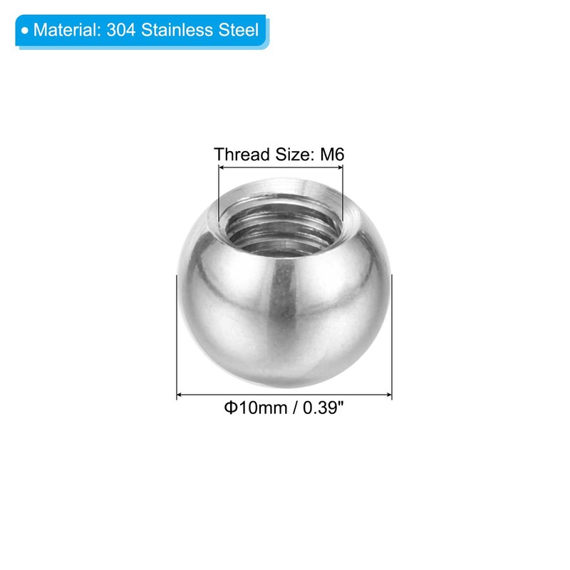 PATIKIL M6 x 10 mm Ball Nuts Button 4 Pack