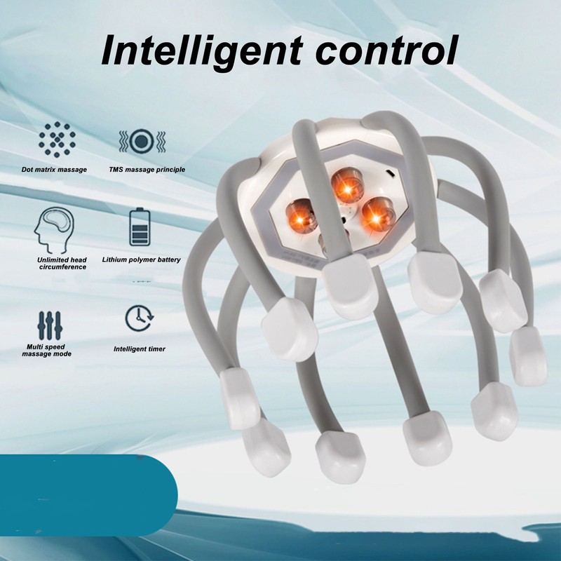 Electric Claw Head Massager with Heating 4 Modes Red LED