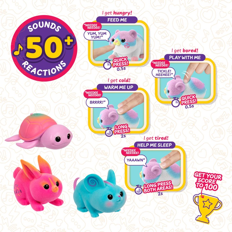 Little Live Pets NeeDees Candy Series Pack of 3, Plush