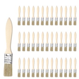 Set of 40 Small Brush Bristle Brush Set 17 cm Flat Brush Paint Brush Paint Brush Varnish Window Brush with Wooden Handle for Paint Art Painting Supplies Varnishes Painting DIY Painting Walls