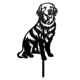 WADORN Adorable Decorative Metal Garden Stakes with Dog Motif Golden Retriever Garden Statues for Outdoor Silhouette Dog Stakes Metal Art Ornament Gift for Lawn Ornaments