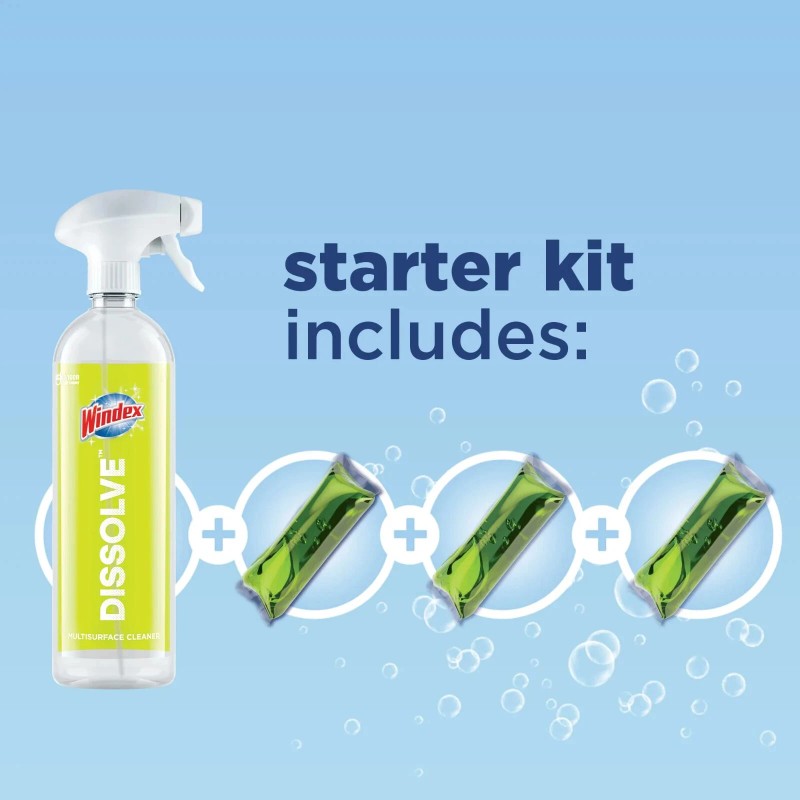 Windex Dissolve Pods Multisurface Cleaner Starter Kit & Refill 3