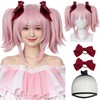 ESUNO Pink Pigtail Wig Pink Ponytail Wigs for Women Pastel