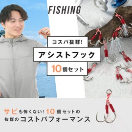 Tsurigoo! (Tsurigoo) Assist Hook Double Feather 10-Piece Set Split Ring Lure Hook (S)