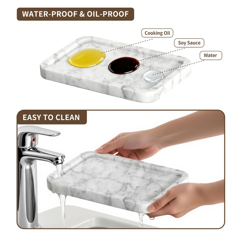 XenMee Marble Butter Dish with Lid, Elegant Large Capacity Butter