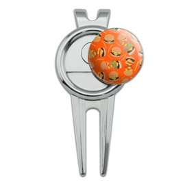 GRAPHICS & MORE Hamburger Cheeseburger Pattern with Fries and Bacon Golf Divot Repair Tool and Ball Marker