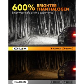 OXILAM Q36 9005 9006 Bulbs Combo, 1:1 Size Design, 40000LM Brighter Fog Light Bulbs, 6500K Cool White, Non-polarity, Plug and Play, IP68, Pack of 4