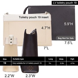 OAikor Purse Insert Organizer Bag fit Toiletry Pouch 19 Premium Microfiber with D Rings(Small-19, Beige)