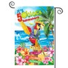 DMERBYL Summer Parrot Beach Garden Flag 12×18 Double Sided Vertical Burlap It's 5 O'clock Somewhere Palm Tree Yard Flags for Pool Beach Bar Patio Holiday Flags Decor
