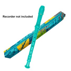 Recorder Instrument Storage Case Bag, Portable Oxford Fabric Vertical Flute Bag for Recorders (Green)