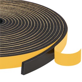 Yotache Foam Weather Stripping Seal Tape 3 Rolls 1/2" W X 1/8" T (New Adhesive Craft) for Doors and Windows Gasket Insulation Soundproofing, 50 Ft Length (3 X 16.5 Ft Each)