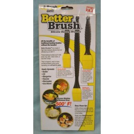 Better Brush NEW BETTER Brush 3 PC Set Basting SILICONE Yellow Barbecue PASTRY Cook TV