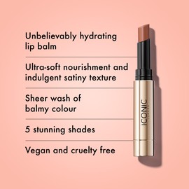 ICONIC LONDON Melting Touch Lip Balm | Hydrating Lip Balm, Non Sticky, Sheer Wash of Colour, Cruelty Free, Vegan Makeup (In the Nude) 0.10 Fl oz