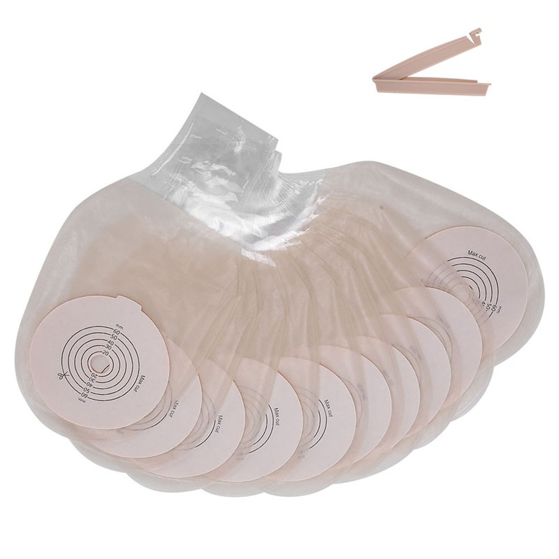 10pcs OnePiece Silicone Colostomy Bag SkinFriendly Ostomy Bag Pouch for