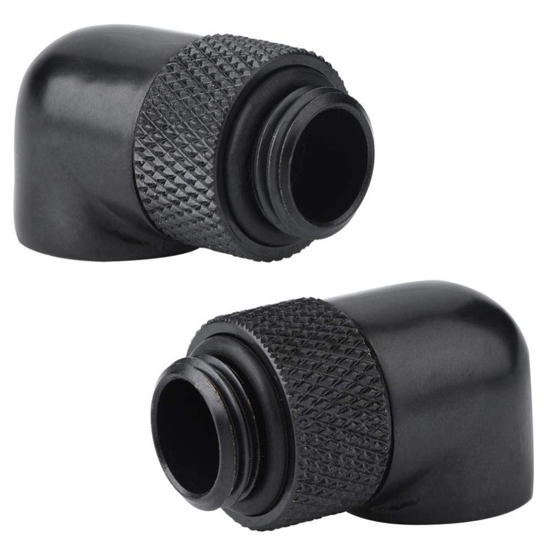 ASHATA Water Cooling Fitting,Tube Fitting 90 Degree Angle Rotary Tube
