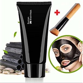 Facial Mask Black,Cleansing Mask Deep Cleanser Blackhead Acne Remover Peel off Mask + Wooden Brush