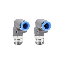 sourcing map Elbow Push to Connect Air Fittings 8mm Tube OD X 1/4PT Male Thread Pneumatic Quick Release Connectors Grey 2Pcs