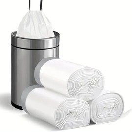 4 Gallon Drawstring Trash Bags - 60 Count for Bathroom, Kitchen, Bedroom, Office (Upgraded - Easy to Separate)