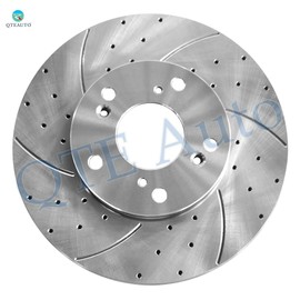 PM Auto Set of 4 Front 282mm-Rear 220mm Drilled Slotted Brake Disc Rotors Replacement For 1998-2002 Honda Accord 5 Hoies