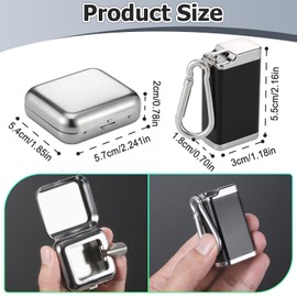JIZZU Pocket Ashtray for On the Go Odour-Proof, Pack of 2 Stainless Steel Pocket Ashtray, Mini Portable Ashtray, Travel Ashtray Made of Metal, Ashtray with Lid and Key Ring