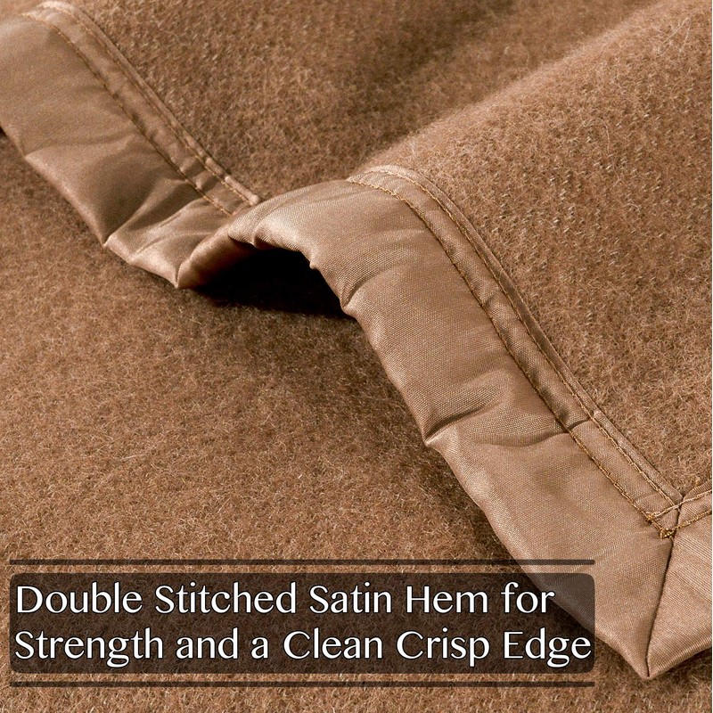 Poyet Motte Rivoli Solid 400GSM 100% Virgin Wool Blanket, Medium/Heavy