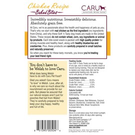 Caru - Soft 'N Tasty Baked Chicken Bites All-Natural Dog Treats, Made With Real Salmon, Blueberries And Cranberries