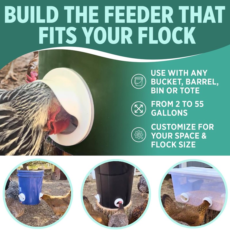 The Original Poultry Pro Feeder DIY Port PVC Gravity Fed