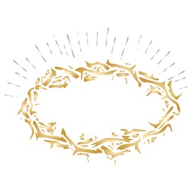 Crown of Thorns Stencil, 21.59 x 16.51 cm (L) - Stencil Company Original Religious Woven Plaited Jesus Crown Wreath
