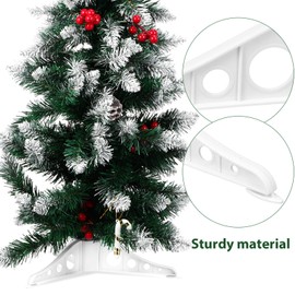 BESPORTBLE Christmas Tree Stand, Folding White Artificial Christmas Tree Base Christmas Fake Tree Holder Xmas Tree Stand DIY Craft Supply for Artificial Trees
