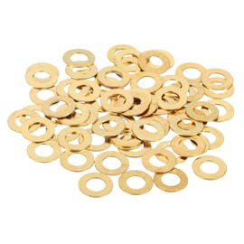 MECCANIXITY 110 Pack Brass Flat Washer, M5 Copper Washers Crush Washer Kit Assortment, 5mm ID, 10mm OD, 0.5mm Thick for Bolts Screws Machinery Repair, Outdoor Construction