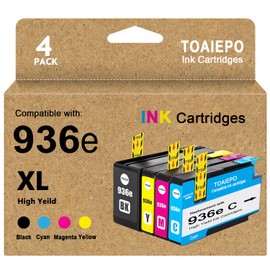 TOAIEPO 936e Ink Cartridges Combo Pack Replacement for HP 936XL 936e Ink Cartridges Work with HP OfficeJet Pro 9110, 9120, 9130, 9730 Series Printers,4 Pack