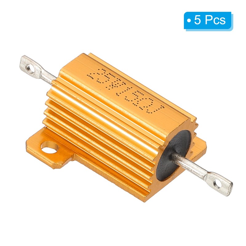 PATIKIL 25W 15 Ohm Aluminum Shell Resistor 5 Pack Aluminum