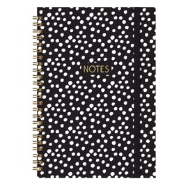 A5 Notebook Black & White Polka Dots Notes Planner Wiro Bound Journal Notepad Study Work Pad
