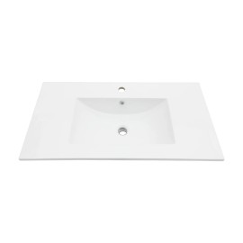 Sarlai  36-Inch Modern Drop-In Vanity Easy Clean Bathroom Sinks Ceramic Thin Edge BasinColor: White, Material: Porcelain