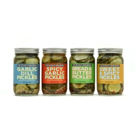 The People's Provisions - Just The Pickles - Garlic Dill, Spicy Garlic, Bread & Butter and Sweet & Spicy Pickles in one gift pack (4 jars)