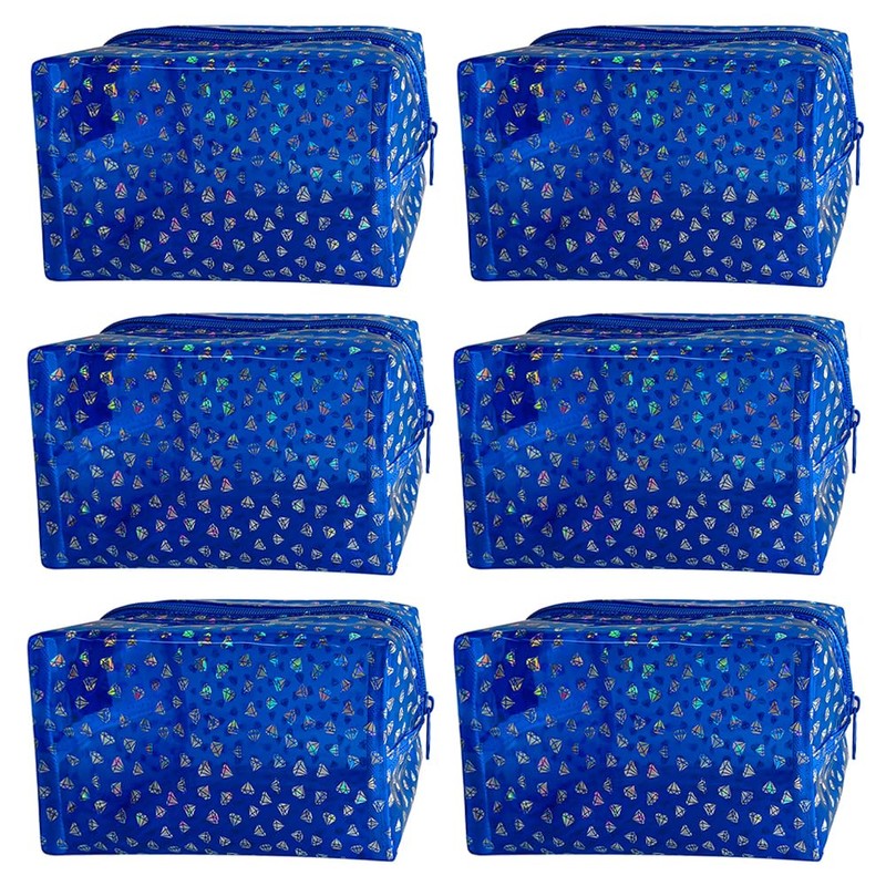 TotePrint Waterproof Transparent Makeup Bag Shiny Diamond Pattern Bag 2pcs,