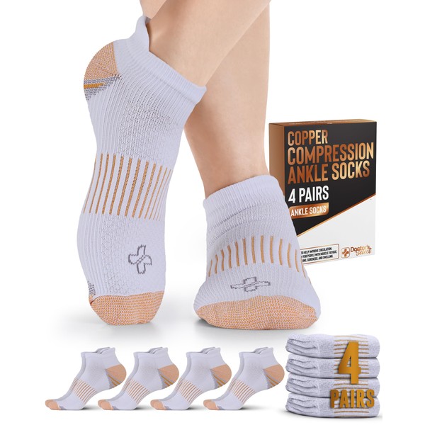 Doctor's Select Copper Ankle Compression Socks for Women and Men