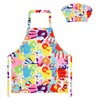 TOPWAYS Kids Aprons, Chef Hat Set Children Apron, Yellow Handprint