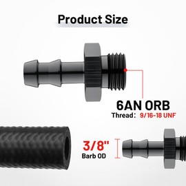 EVIL ENERGY 6AN ORB Male to 3/8" Barb Straight Fitting Adapter