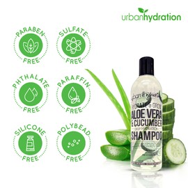 Urban Hydration Hydrate & Grow Aloe Vera & Cucumber Deep Hydration Shampoo – 13.5 Fl Oz, Moisturizing, Detoxing & Sulfate-Free, Safe for All Hair Types