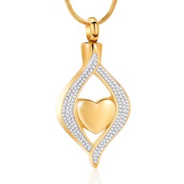 Minicremation Cremation Urn Pet Paw Print Cremation Jewelry for Ashes Heart Necklaces Necklace Jewellery Gifts Keepsake Pendant Memorial Locket for Women (Gold)