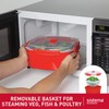 Sistema Microwave Food Steamer with Removable Steamer Basket | Large
