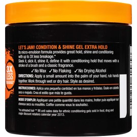 Hair Gel by SoftSheen-Carson Dark and Lovely Let's Jam, Shining and Conditioning Gel, Extra Hold, For all Hair Types, Styling Gel Also Great for Braiding, Twisting & Smooth Edges, 4.4oz