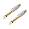Set of 2 convert RCA jack (pin jack) to standard (phone) plug
