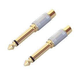 Set of 2 convert RCA jack (pin jack) to standard (phone) plug